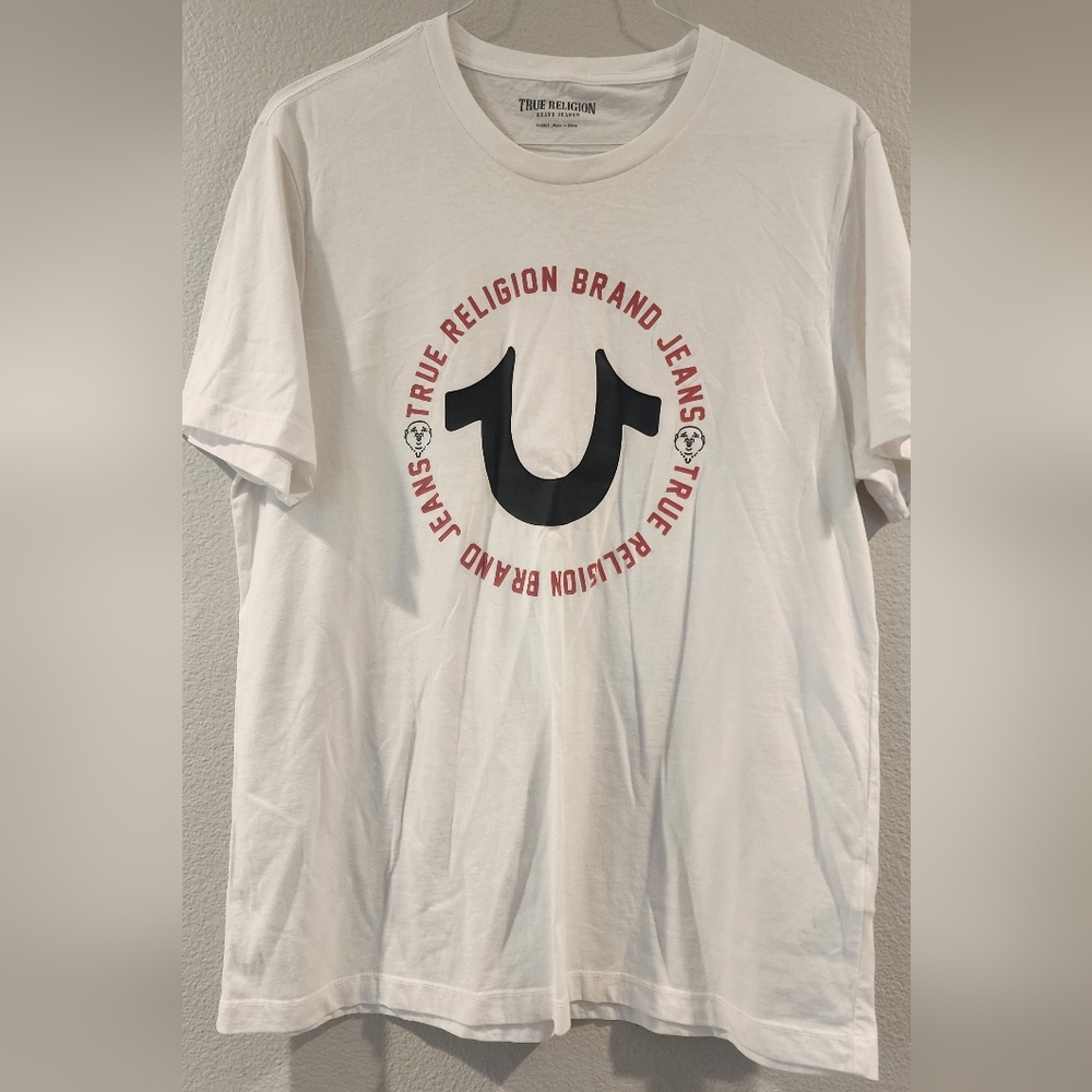 True Religion White and Black Logo T-Shirt